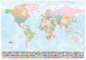 Svět nástěnná politická mapa