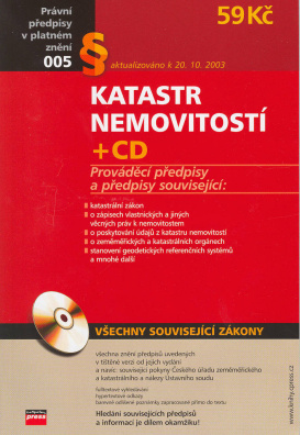 Katastr nemovitostí + cd (všechny souvisejcí zákony)